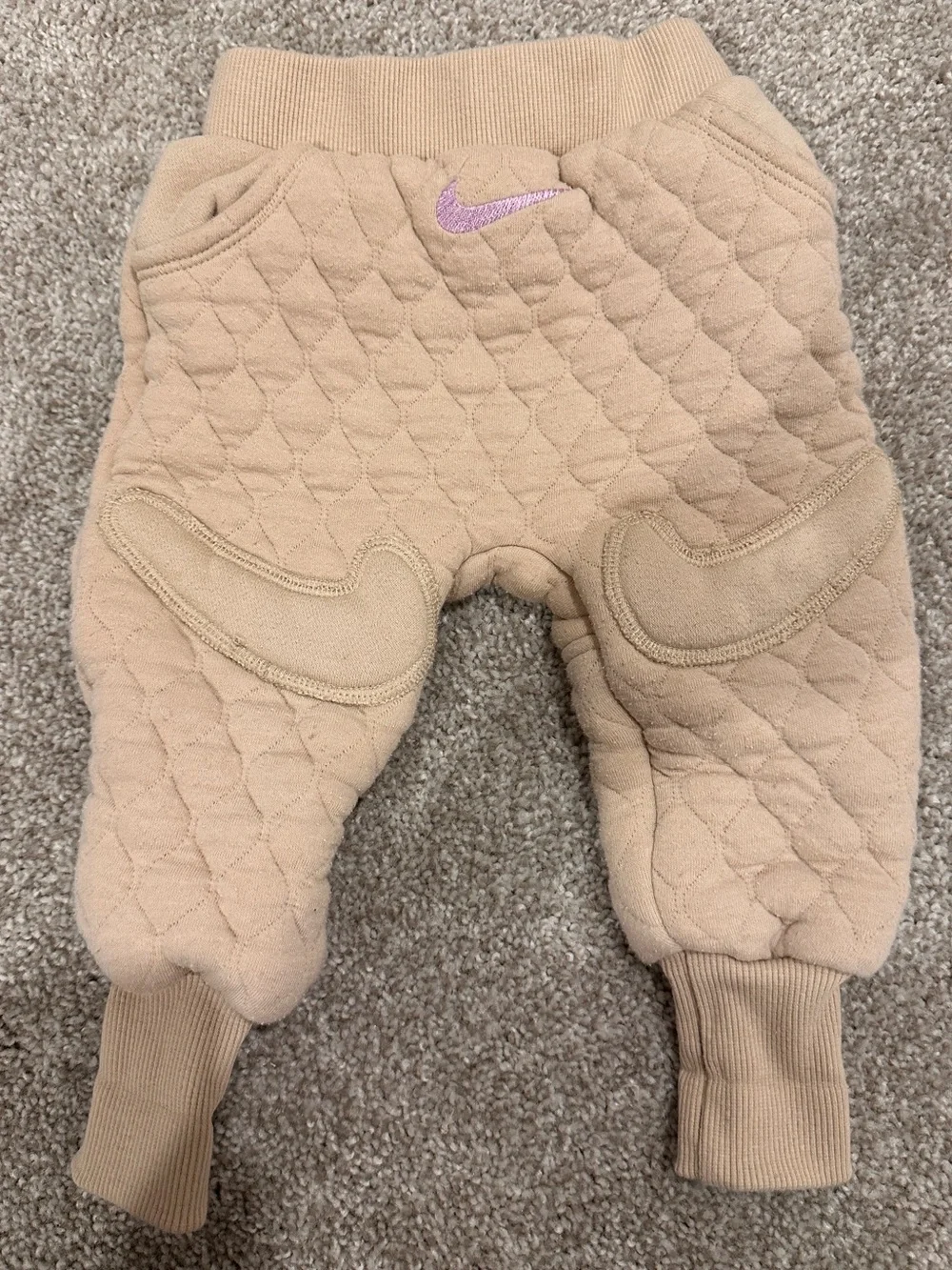 Nike Tan Quilted Baby Girl Sweatshirt & Joggers